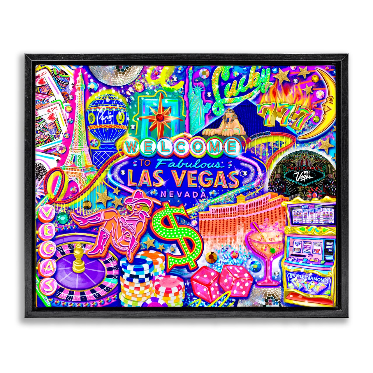Stupell Industries Fabulous Las Vegas Fun Floating Frame, design by Jess Stempel